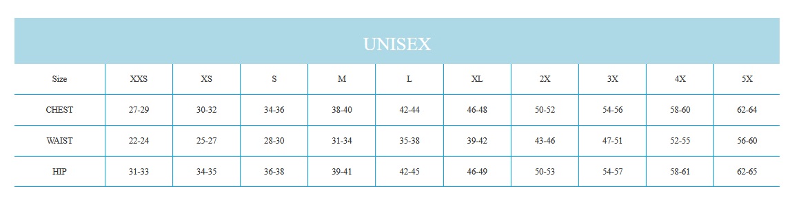 Unisex Sizing Chart
